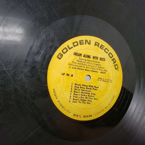 RARE 1962 Dream Along w/ Bozo Record Larry Harmon New Songs & Stories Golden LP - Picture 6 of 8